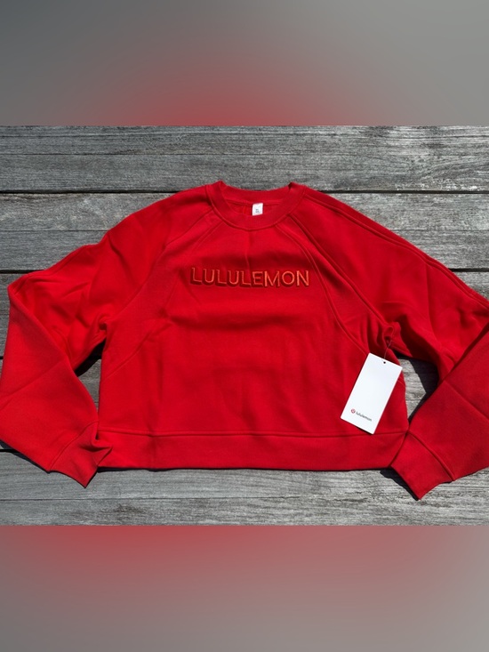 lululemon athletica Tops - Lululemon Scuba Oversized Pullover Wordmark
Hot Heat Red size Medium/large